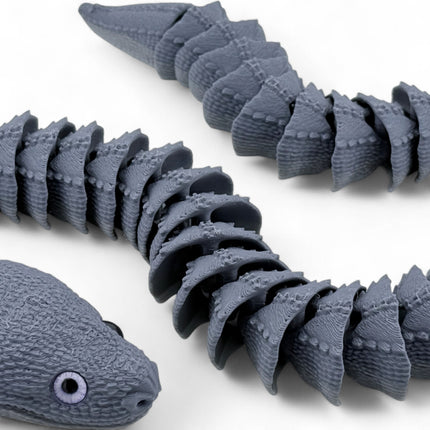 3D Printed Articulated Xenodermus / Dragon Snake – Realistic Model with Glass Eyes