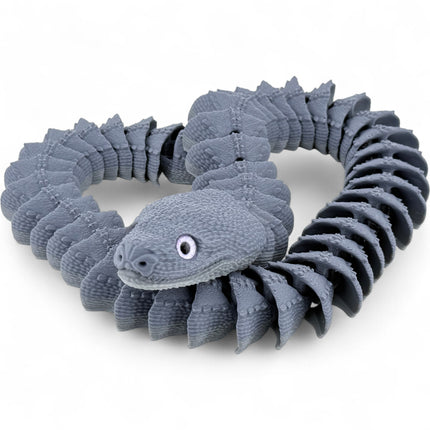 3D Printed Articulated Xenodermus / Dragon Snake – Realistic Model with Glass Eyes