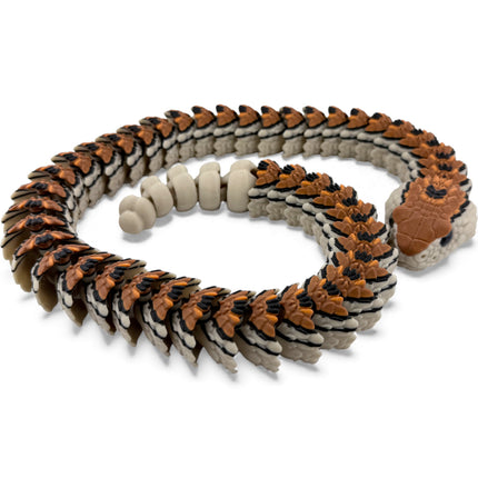 3D Printed Flexible Rattlesnake with Realistic Glass Eyes – 24 Inches Long