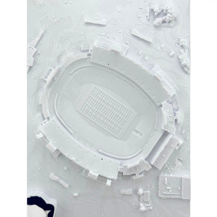 Tidal 3D Printed Buffalo Bills Highmark Stadium 3D topographical map wall art displayed on wall