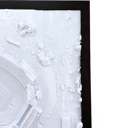 Tidal 3D Printed Buffalo Bills Highmark Stadium 3D topographical wall art in a dark brown frame