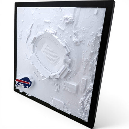 Tidal 3D Printed Buffalo Bills Highmark Stadium 3D topographical map wall art close-up detail