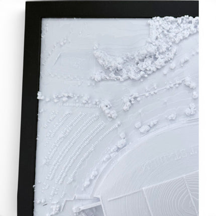 Tidal 3D Printed Dallas Cowboys AT&T Stadium 3D topographical wall art in a natural wood frame