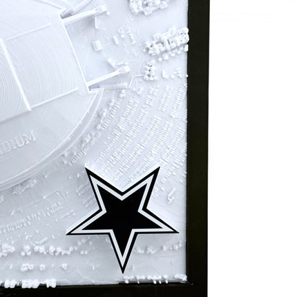 Tidal 3D Printed Dallas Cowboys AT&T Stadium 3D topographical wall art in a dark brown frame
