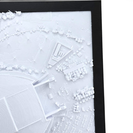Tidal 3D Printed Dallas Cowboys AT&T Stadium 3D topographical wall art in a black frame