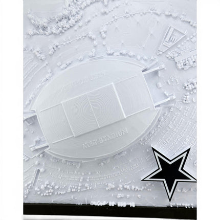 Tidal 3D Printed Dallas Cowboys AT&T Stadium 3D topographical wall art in a dark brown frame