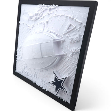 Tidal 3D Printed Dallas Cowboys AT&T Stadium 3D topographical map wall art close-up detail