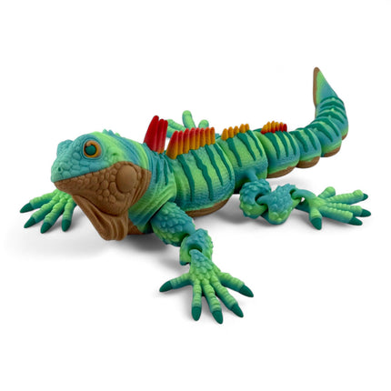 3D Printed Iguana Figurine: Realistic Wildlife Art, USA-Made