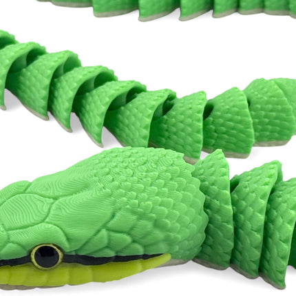 3D Printed Articulated Rhinoceros Ratsnake with Realistic Glass Eyes – 27 Inches Long