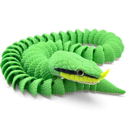 3D Printed Articulated Rhinoceros Ratsnake with Realistic Glass Eyes – 27 Inches Long