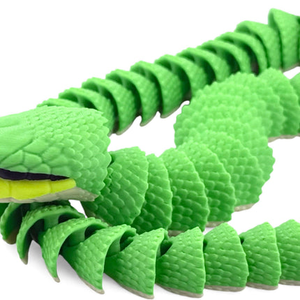 3D Printed Articulated Rhinoceros Ratsnake with Realistic Glass Eyes – 27 Inches Long