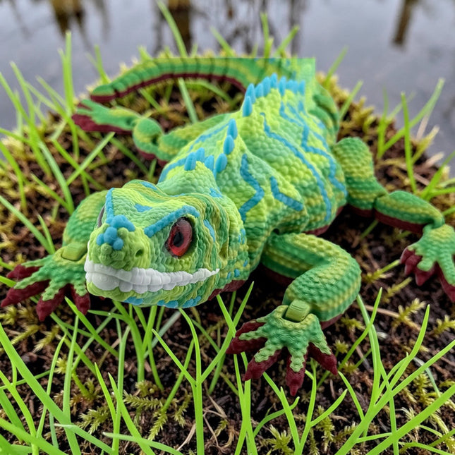 3D Printed Green Sailfin Lizard – Available in Two Sizes