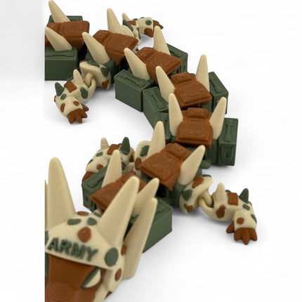 3D Printed US Army Dragon Figurine with Grenade Tail Military Collectible Model Gift