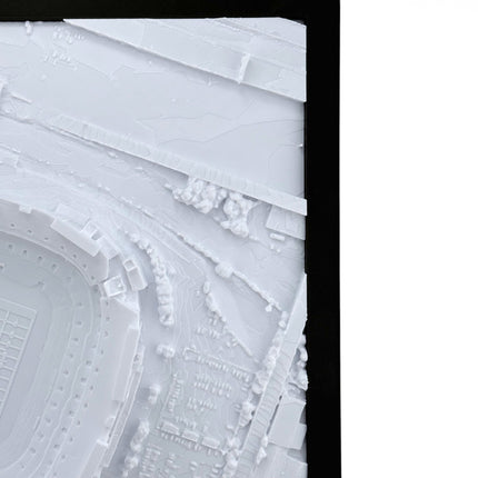 Tidal 3D Printed Baltimore Ravens M&T Bank Stadium 3D topographical wall art in a dark brown frame